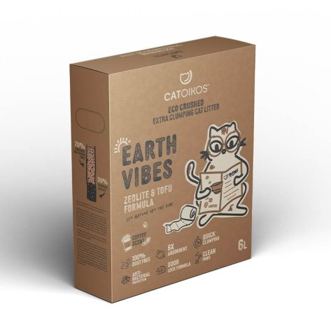 Catoikos Άμμος Γάτας “Earth Vibes” Tofu & Zeolite Litter-Coffee Scent 6lt
