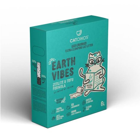 Catoikos Άμμος Γάτας “Earth Vibes” Tofu & Zeolite Litter-Neutral Scent 6lt