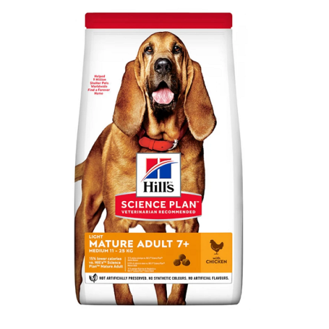 Hill's Science Plan Light Mature Adult +7 Medium για Σκύλους 14kg