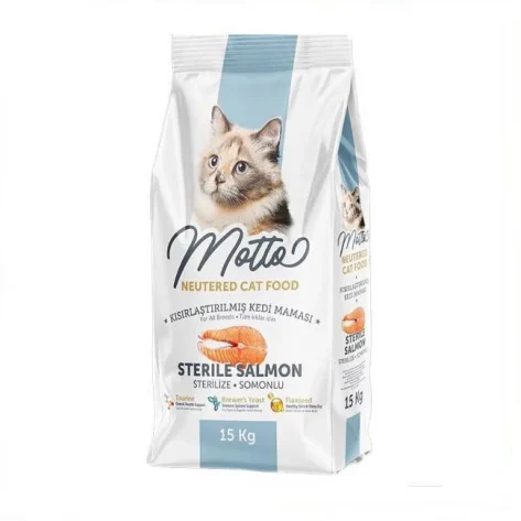 Motto Ξηρά Τροφή Στειρωμένης Γάτας με Σολομό 15kg