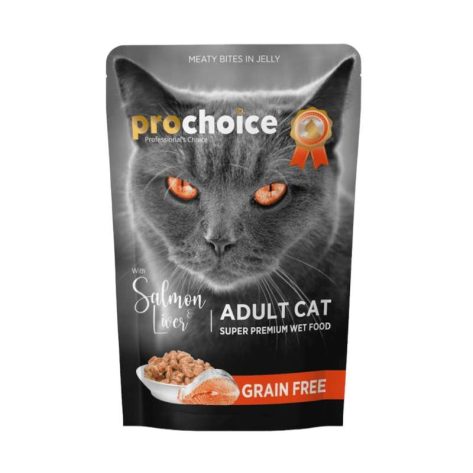 Prochoice Pouch Adult Cat Salmon-Liver σε Ζελέ 85gr