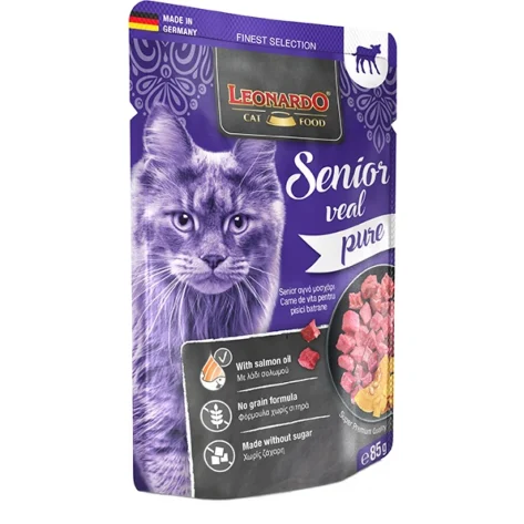 Υγρή Τροφή Φακελάκι Γάτας Leonardo Senior Beef 85gr