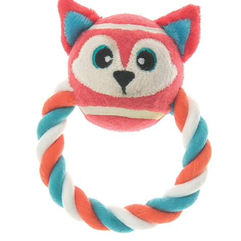 Imac Tennis Ball & Ring Rope Dog Toy – Αλεπού 13x10x7 cm | Ανθεκτικό Παιχνίδι Σκύλου